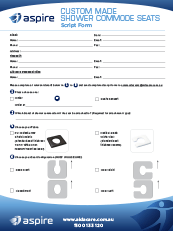 Aspire Custom Made Shower Commode Seats Script Form