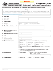 D9199 - Personal Response System Assessment Form
