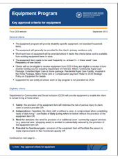 Key Approval Criteria for Equipment 