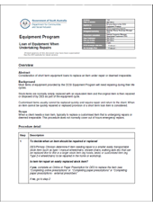 Loaning Equipment Whilst Undertaking Repairs 