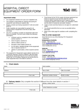 TAC Hospital Direct Equipment Order Form